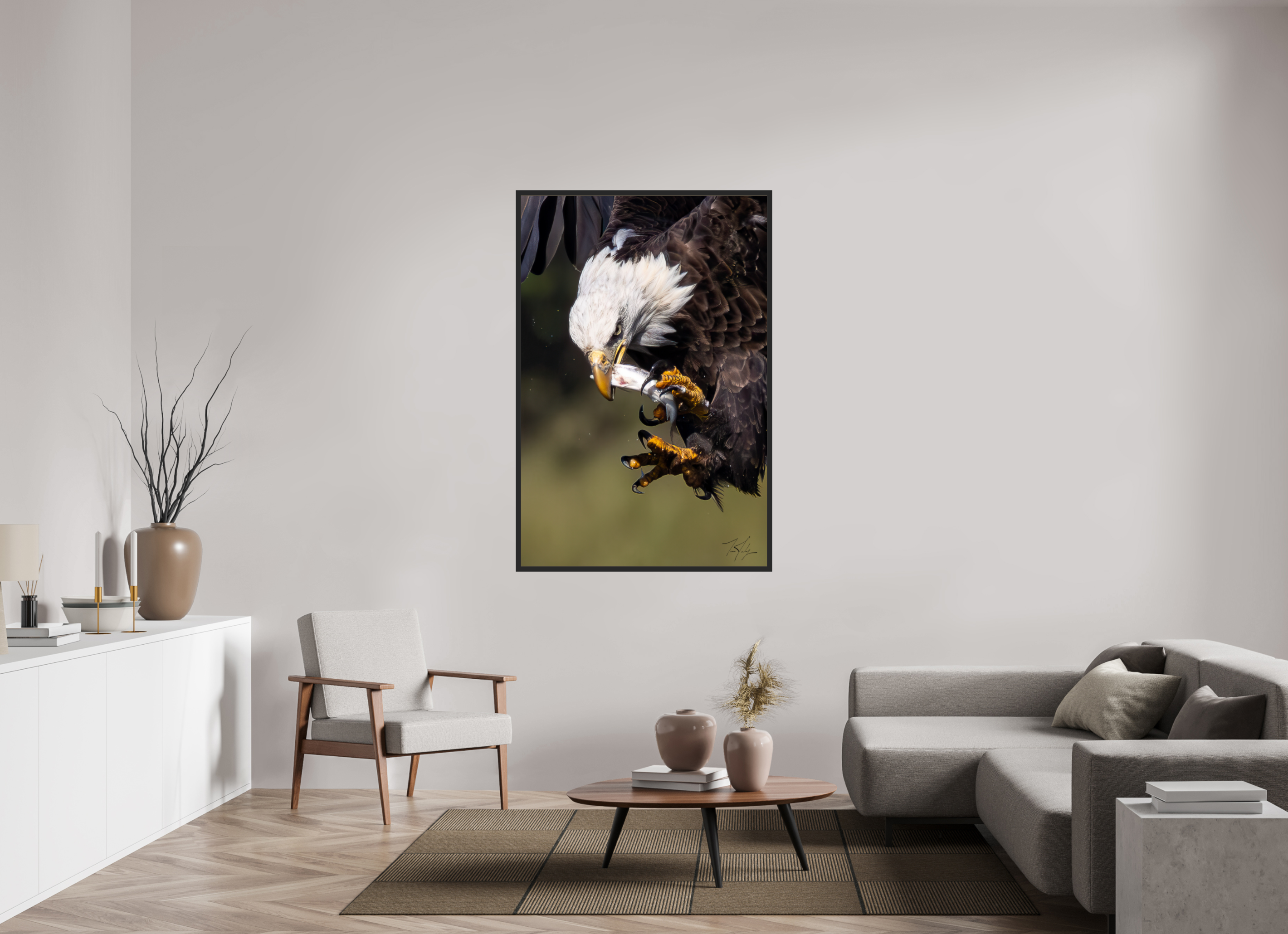 40 x 60″, Frame Black gloss without border Dinner on the Fly