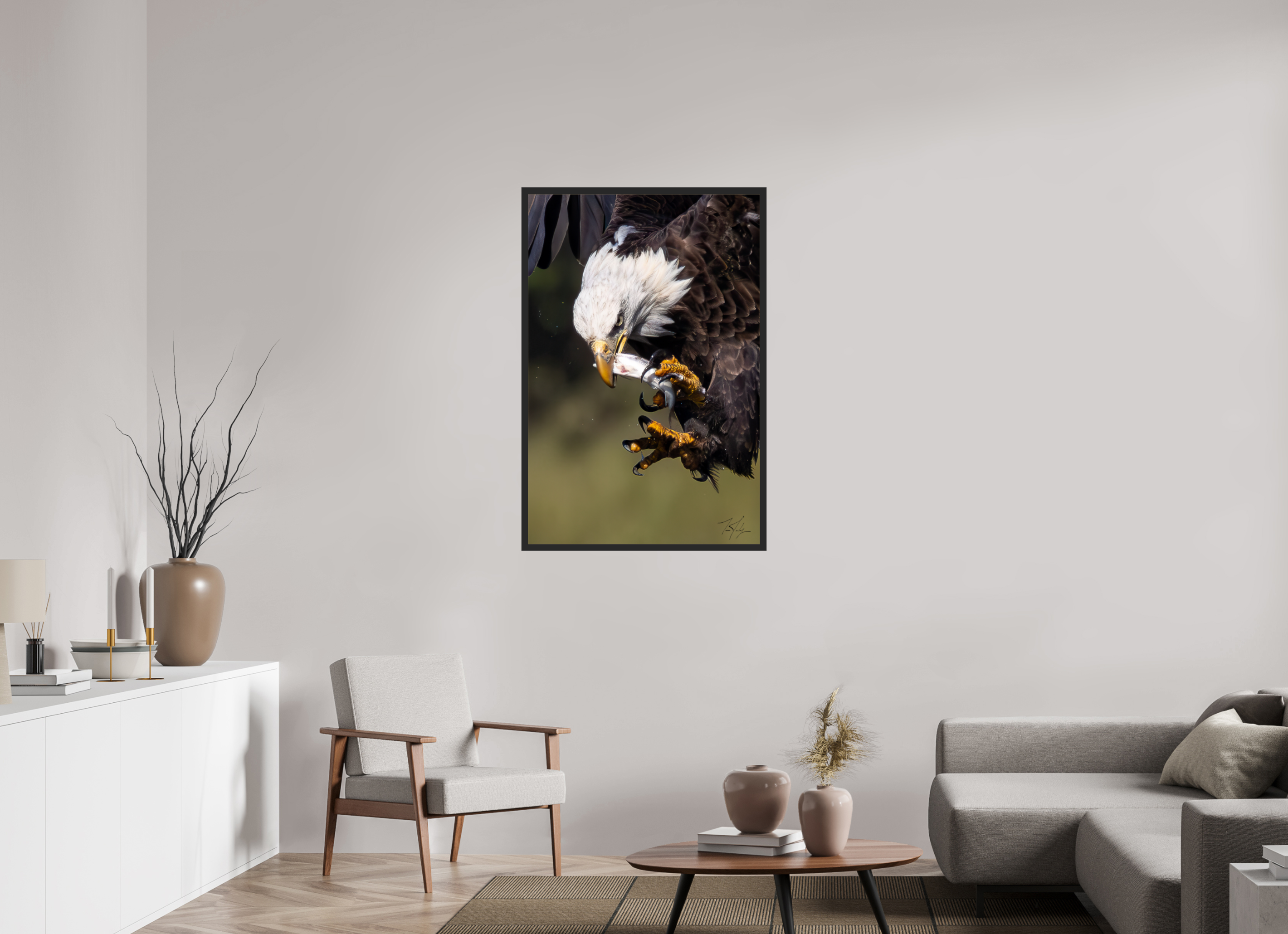 30 x 45″, Frame Black gloss without border Dinner on the Fly