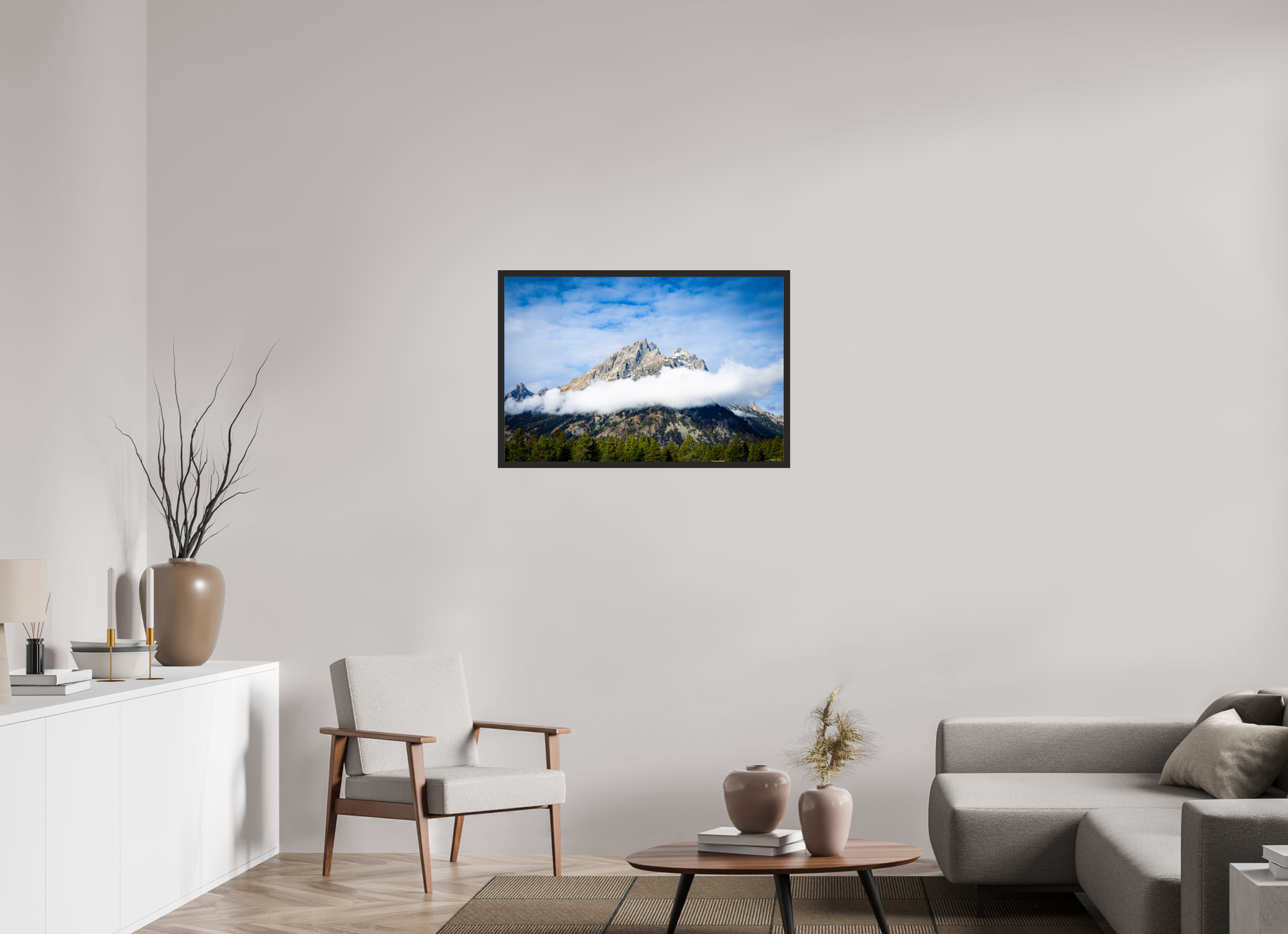 36 x 24″, Frame Black gloss without border Grand Teton National Park