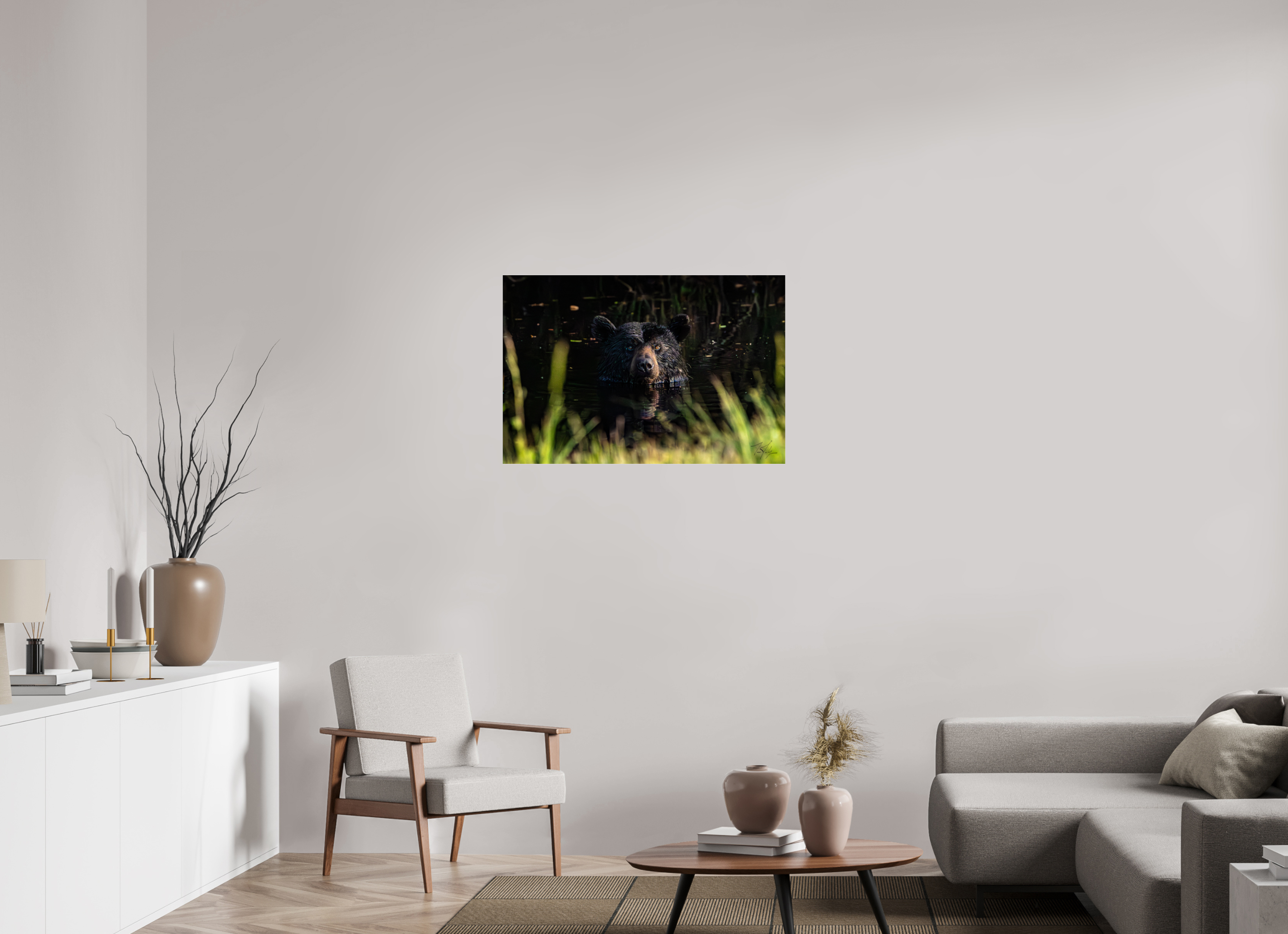 36 x 24″, Photo Print Under Acrylic Glass Bear Bath