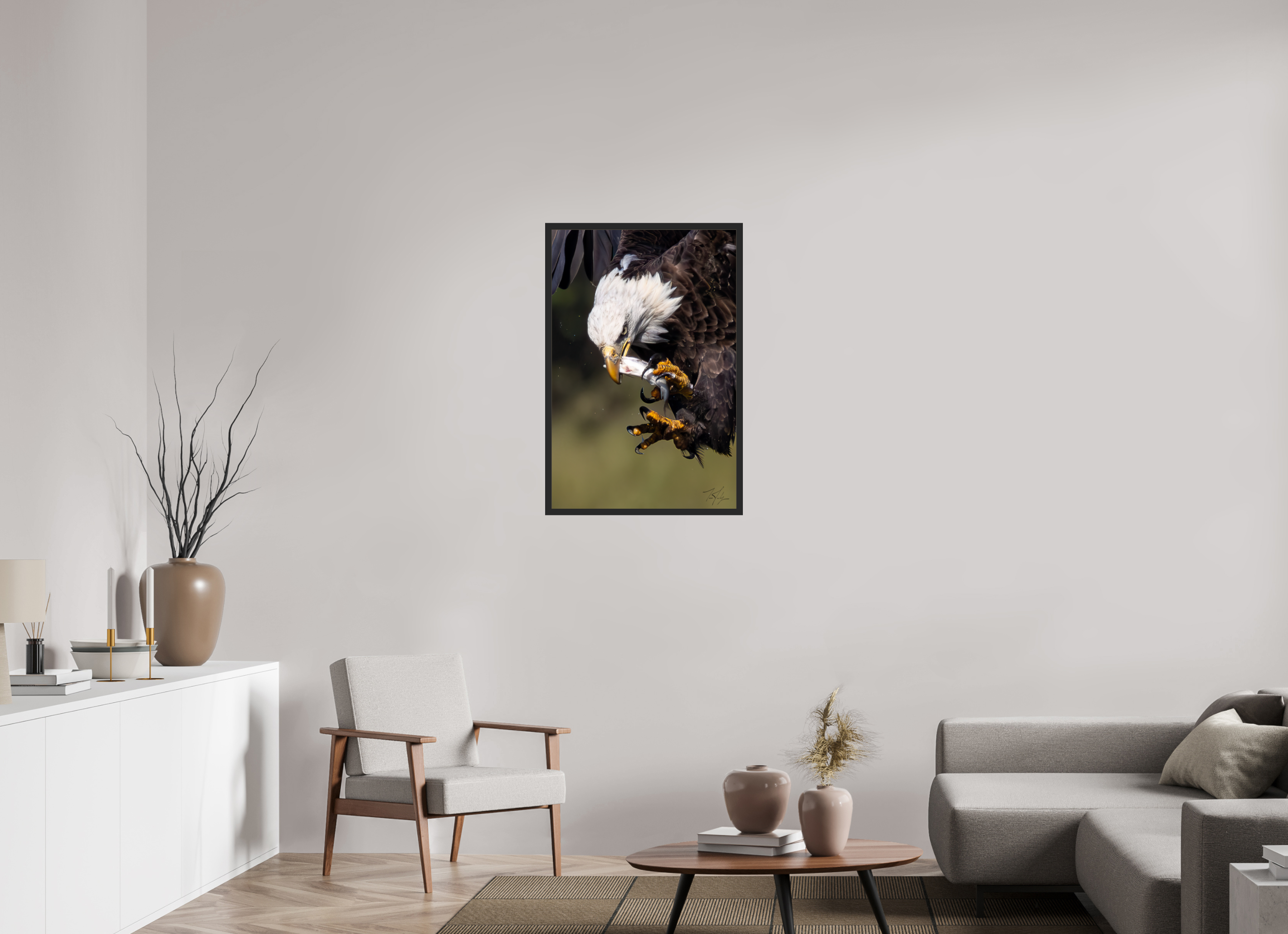 24 x 36″, Frame Black gloss without border Dinner on the Fly